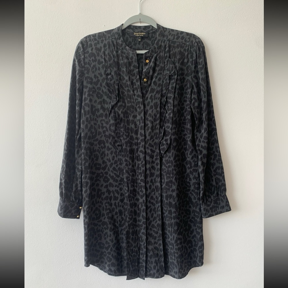 Juicy Couture Black Leopard Print Tunic Dress Small - Picture 6 of 10